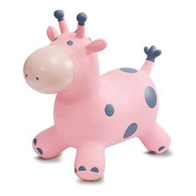 Pink Giraffe inflatable animal hopper