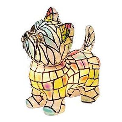 Mosaic Terrier light piggy bank